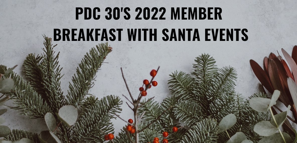 PDC 30's 2022 Breakfast with Santa Events: Dec. 3